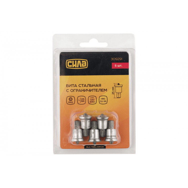Біта РН2*25мм СИЛА з обмежувачем 5шт. (блістер)