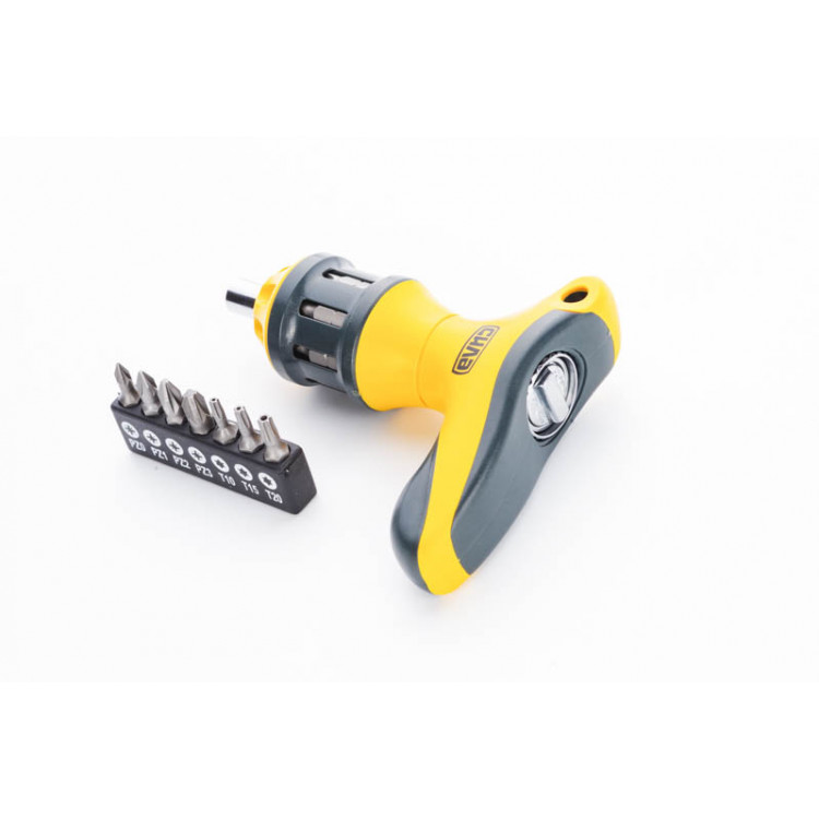 Викрутка T-образна реверсивна посилена з бітами CrV 16 в 1 СИЛА