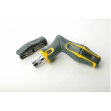 Викрутка реверсійна CrV з комплектом насадок(16 бит) (вигнута) СИЛА