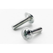 Гвинт метричний з напівкруглою головкою з прес-шайбою 4*16 DIN 967кл.пр.4,8 цинк білий (пач.200шт)