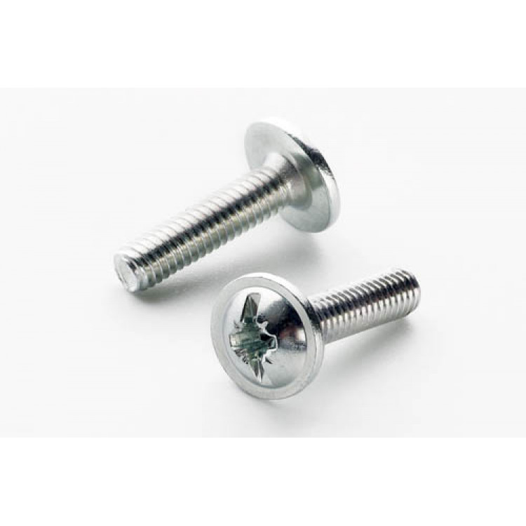 Гвинт метричний з напівкруглою головкою з прес-шайбою 4*16 DIN 967кл.пр.4,8 цинк білий (пач.200шт)