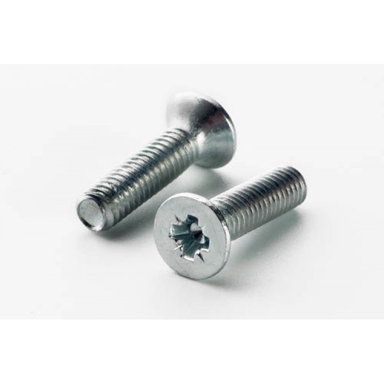 Гвинт метричний з потайною головкою 6*16 DIN 965 клас міцності 4.8 білий цинк (уп. 100 шт.)