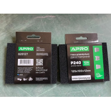 Губка шліфувальна двостороння Р240 125х100х12 мм APRO