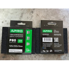 Губка шліфувальна двостороння Р80 125х100х12 мм APRO