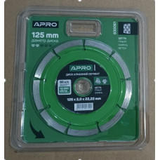 Диск відрізний по бетону Сегмент  125х2.0 мм APRO 16-18%