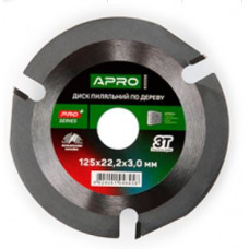 Диск пиляльний по дереву з твердоспл. напайками APRO 125*22.2 мм 3Т
