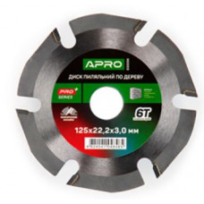 Диск пиляльний по дереву з твердоспл. напайками APRO 125*22.2 мм 6Т