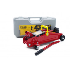 Домкрат гідравлічний підкатний 2 т СИЛА (135-335мм) в кейсі