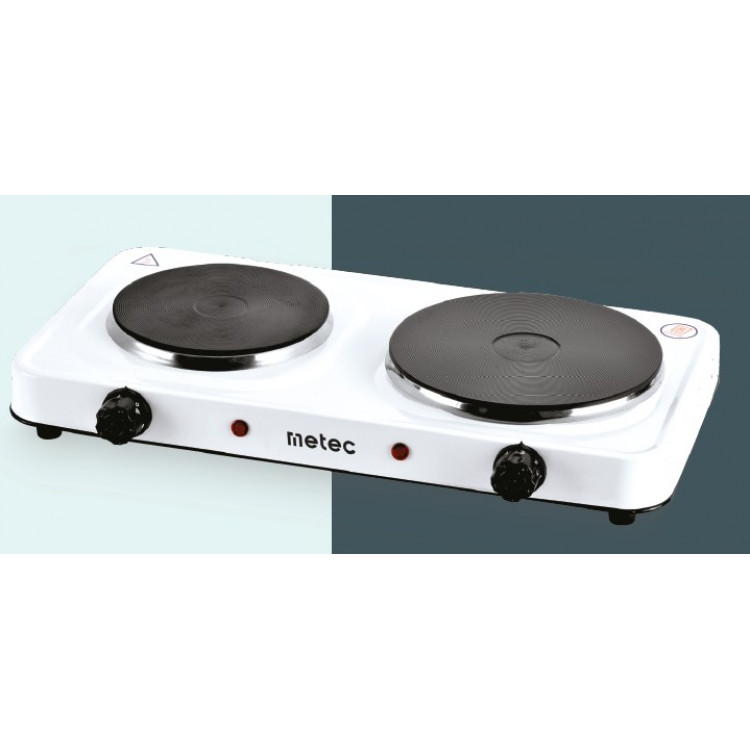 Електроплитка Metec 2-х - конфорна ES-02DDW дисковий тен 2,5 кВт