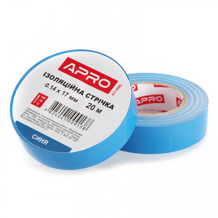 Ізоляційна стрічка APRO (синя) 0,14 мм*17 мм*50 м