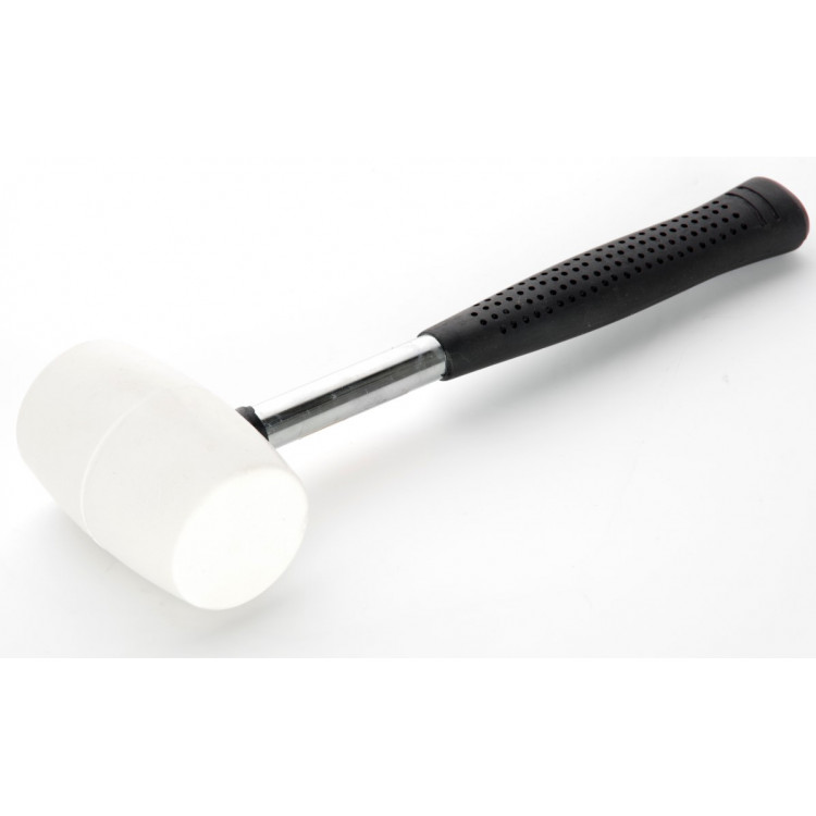 Киянка гумова 450гр/65мм, біла гума з металевою рукояткою СИЛА