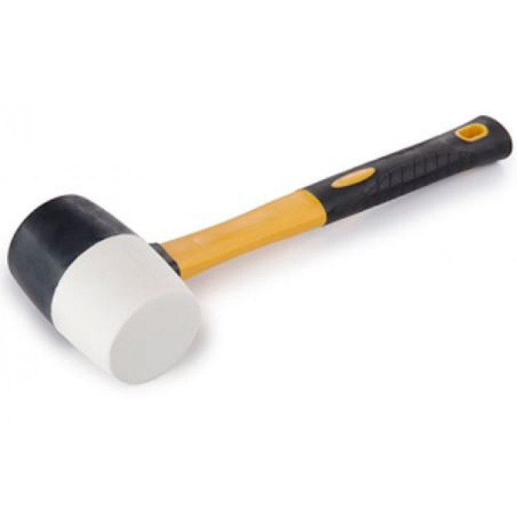 Киянка гумова 680 гр. чорно-біла з фібергласовою рукояткою