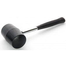 Киянка гумова 680гр/80мм, чорна гума з металевою рукояткою СИЛА