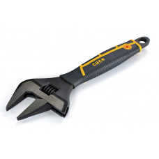 Ключ розвідний 255 мм 0-50 мм з тонкими губами СИЛА  прогумований CrV