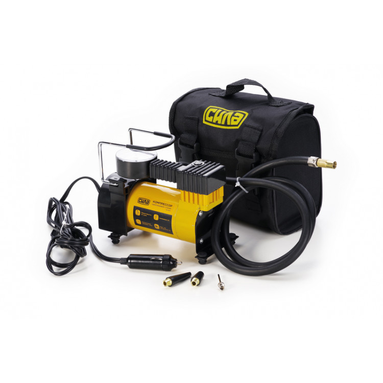 Компресор автомобільний однопоршневий 35 л/хв. 150 Вт СИЛА 7 Атм. (сумка)