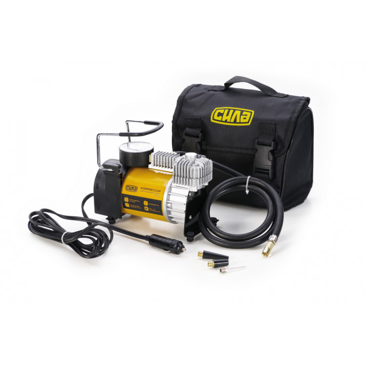 Компресор автомобільний однопоршневий 37 л/хв. 180 Вт СИЛА 10 Атм.