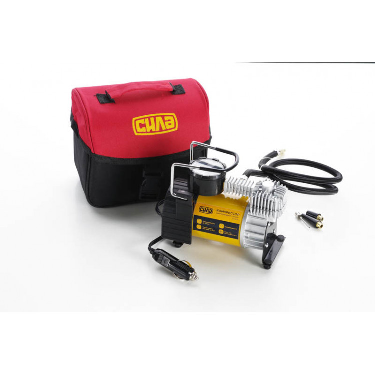 Компресор автомобільний однопоршневий 37 л/хв. 180 Вт СИЛА 10 Атм. (сумка, автостоп)