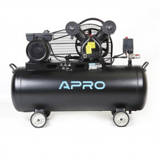 Компресор двоциліндровий ремінний 2.2кВт 402л/хв 8бар 100л (2 крана) APRO