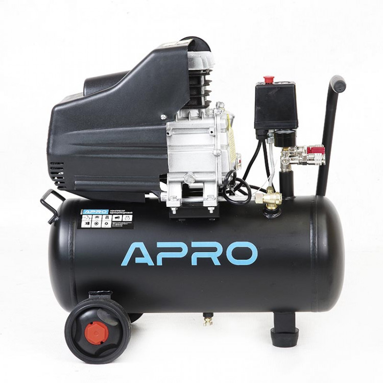 Компресор одноциліндровий 1.5кВт 205л/хв 8бар 24л (2 крана) APRO
