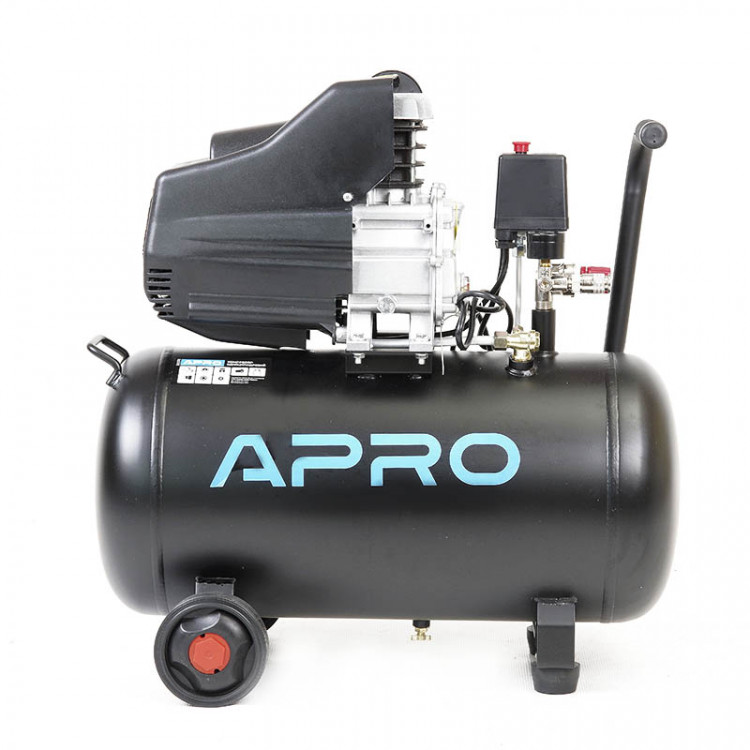 Компресор одноциліндровий 8 Бар 1.5 кВт 205 л/хв 50 л (2 крана) + Олива 0,2 л	APRO
