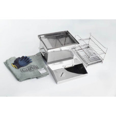 Коптильня з гідрозатвором з нержавіючої сталі товщина 1,5мм 400*300*330 з чохлом та рукавичками