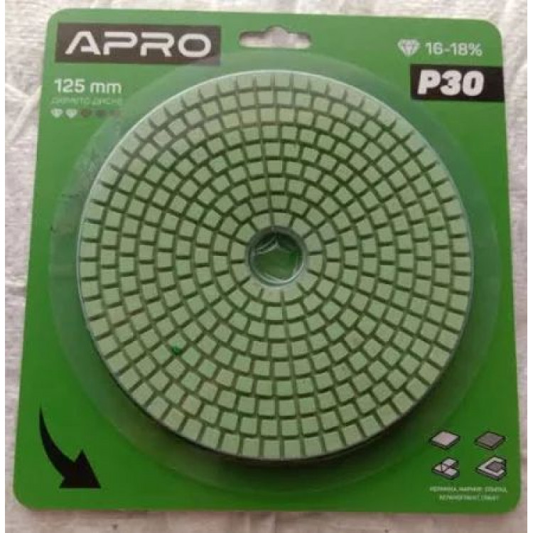 Круг алмазний шліфувальний на липучці 100мм Р100 APRO