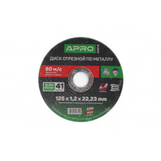 Круг відрізний по металу ?125x1.2x22.2 мм APRO-PROFI зелений (10шт./уп.)