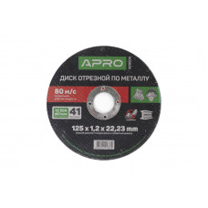 Круг відрізний по металу ?125x1.2x22.2 мм APRO (10шт./уп.)