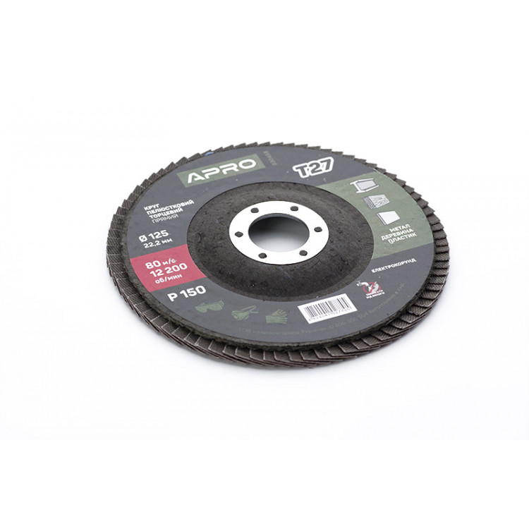 Круг пелюстковий торцевий ?125мм P150 Т27 APRO (прямий)