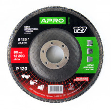 Круг пелюстковий торцевий цирконієвий ?125мм P120 Т27 APRO (прямий)