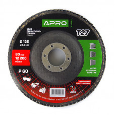 Круг пелюстковий торцевий цирконієвий ?125мм P60 Т27 APRO (прямий)