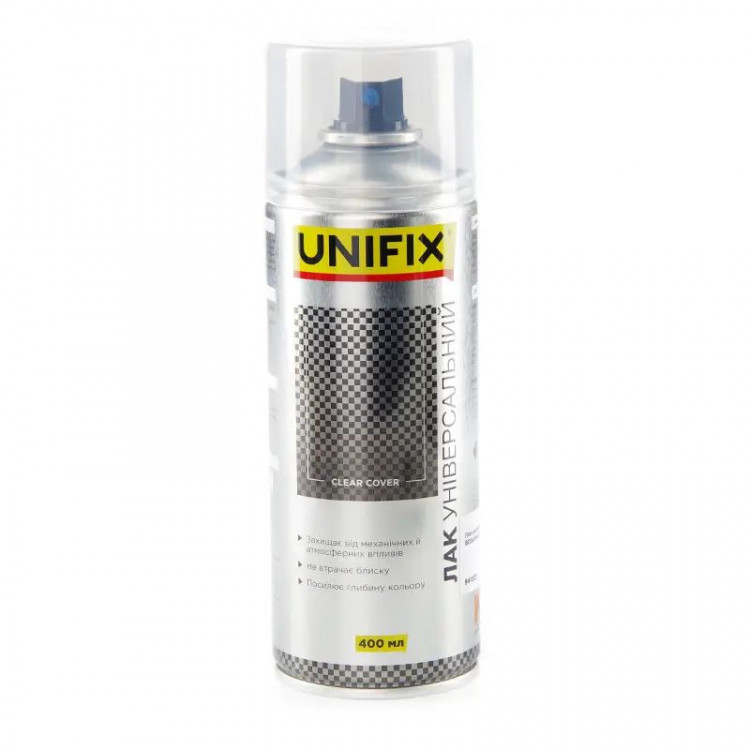 Лак аерозольна акриловий UNIFIX прозорий глянец 400 мл
