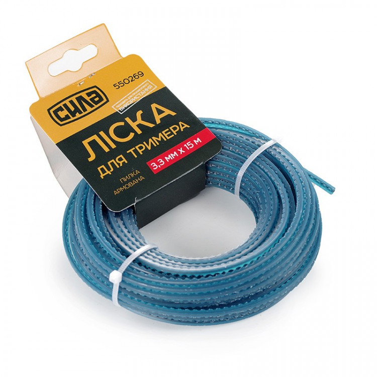 Ліска для тримера пилка армована ?3.3мм СИЛА 15м (100шт/ящ)