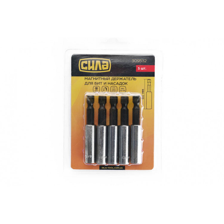 Магнітний тримач для насадок 1/4*60мм СИЛА 5шт/уп