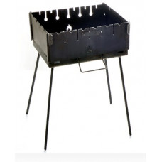 Мангал розкладний (кейс) з чохлом та рукавичками, товщина 3 мм, дворівневий, на 6 шампурів СИЛА