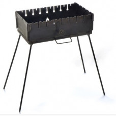 Мангал розкладний (кейс) з чохлом та рукавичками, товщина 3 мм, дворівневий, на 8 шампурів СИЛА