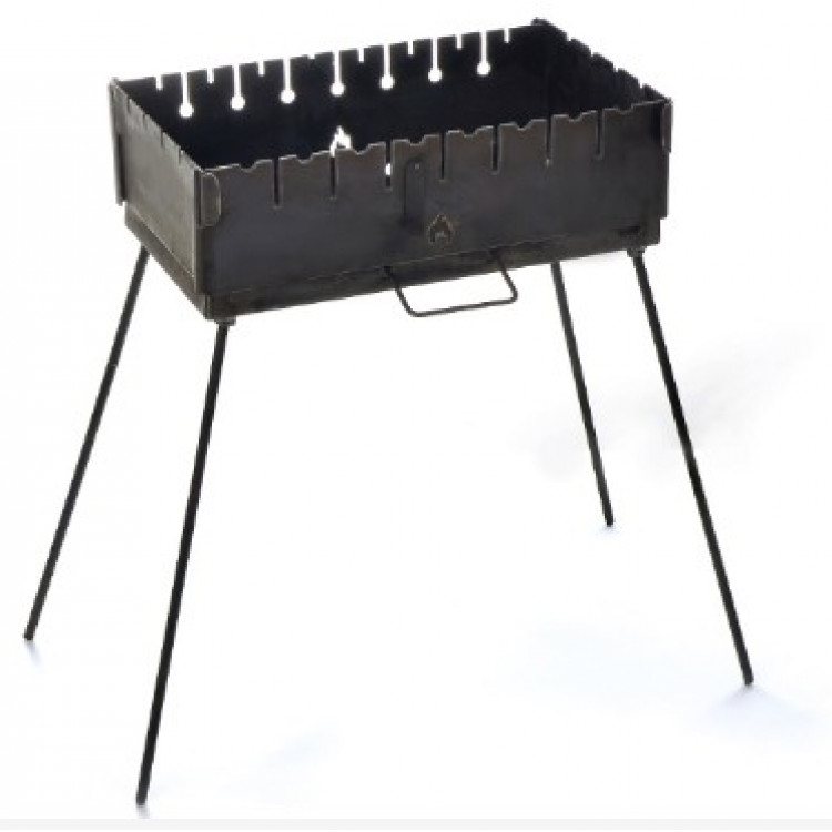 Мангал розкладний (кейс) з чохлом та рукавичками, товщина 3 мм, дворівневий, на 8 шампурів СИЛА