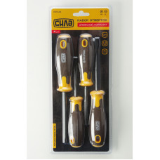 Набір викруток дерев'яний пластик воронених СИЛА 4шт CrV (SL3x75,6x100;PH1x75,2x125)