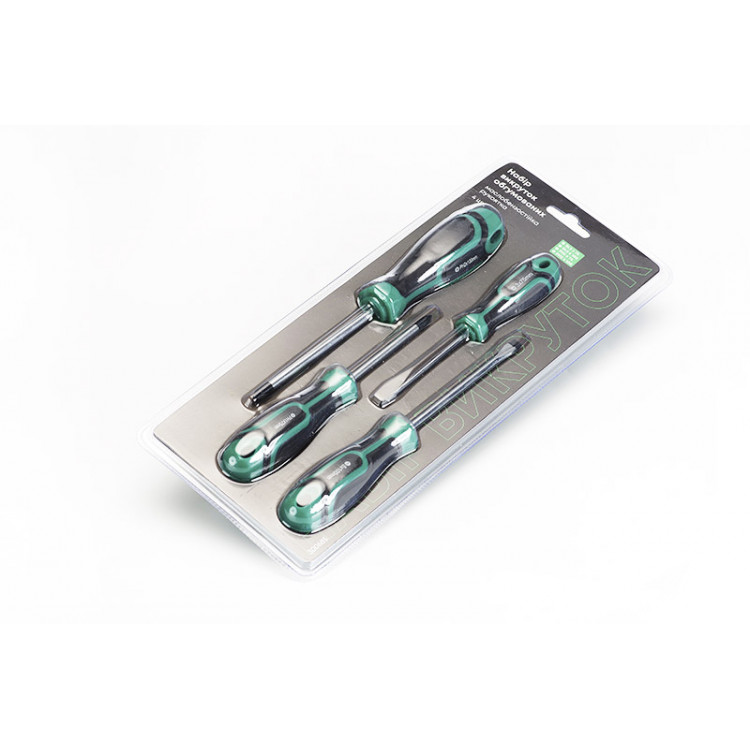 Набір викруток обгумованих СИЛА Стандарт 4шт (PH1*75;PH2*100,3*75,5*100)