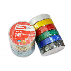 Набір ізоляційної стрічки 0,14х17 мм 25 м (чорна, синя, червона, жовта, зелена, біла)