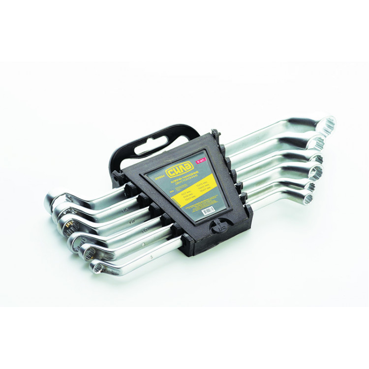 Набір ключів накидних   6шт СИЛА 6-17мм, 2-х стор. ізогн. (планшет)