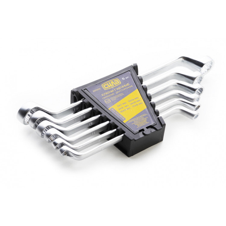 Набір ключів накидних   6шт СИЛА 6-19мм, 2-х стор. ізогн. (планшет)