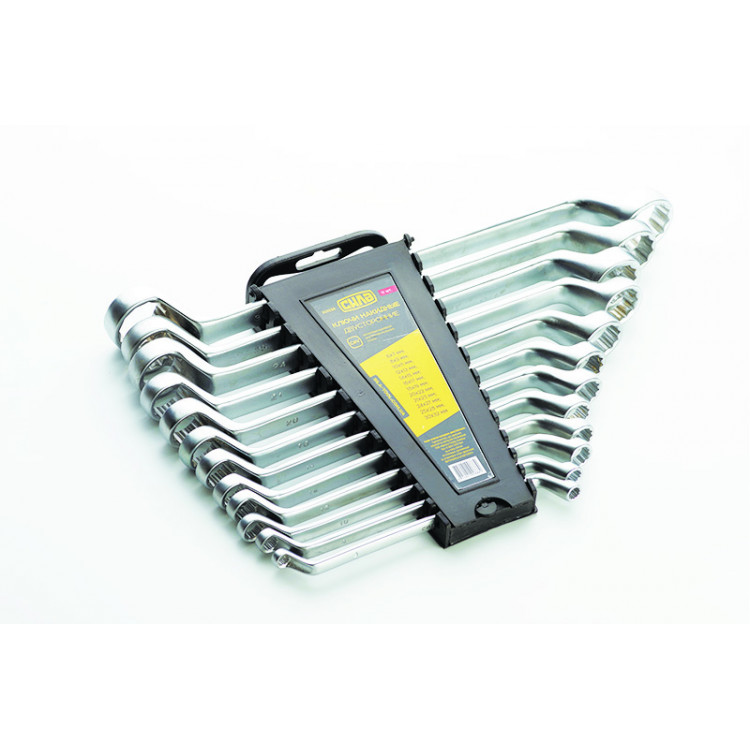 Набір ключів накидних 12шт СИЛА 6-32мм, 2-х стор. ізогн. (планшет)