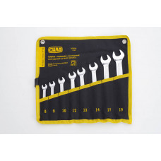 Набір ключів ріж-нак   8 шт СИЛА  (8-10,12-14,17-19 мм) Холодний штамп DIN3113 CrV тканинний чохол