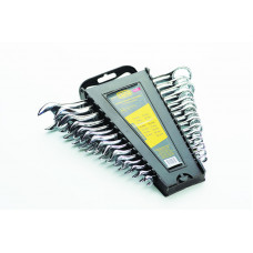 Набір ключів ріж-нак 15 шт СИЛА (6-19, 22 мм) поліровані CrV на планшетці