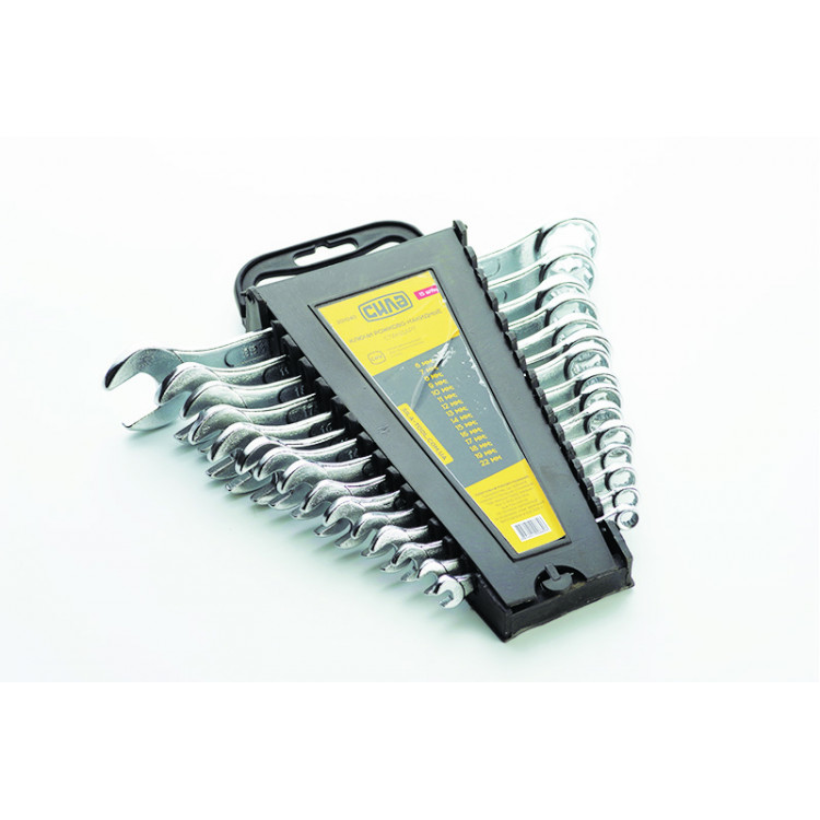 Набір ключів ріж-нак 15 шт СИЛА (6-19, 22 мм) Стандарт на планшетці