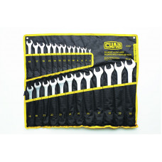 Набір ключів ріж-нак 25 шт СИЛА (6-28, 30, 32 мм) CrV тканинний чохол