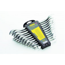 Набір ключів ріжкових 12 шт СИЛА  (6-23, 24х27, 25х28, 30х32 мм) CrV  на планшетці