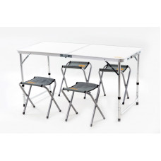 Набір меблів пікніковий на 4 людини (стіл-чемодан + 4 стільця) 120 х 60 х 70 см