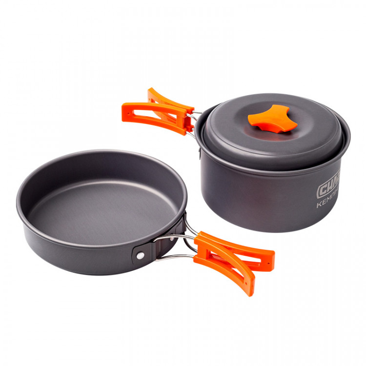 Набір туристичного посуду для походів (каструля+сковорода)